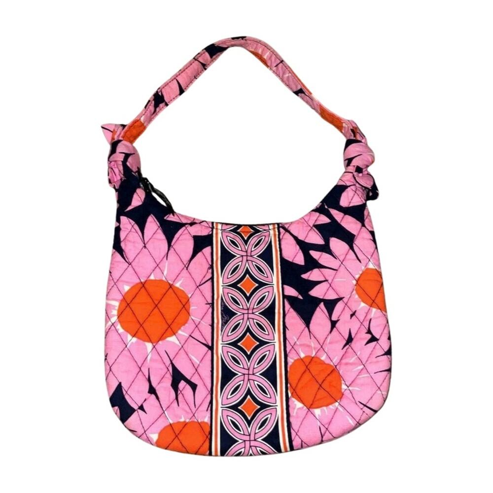 Vera Bradley Large Hobo Loves Me Pink and Orange Quilted Shoulder Bag